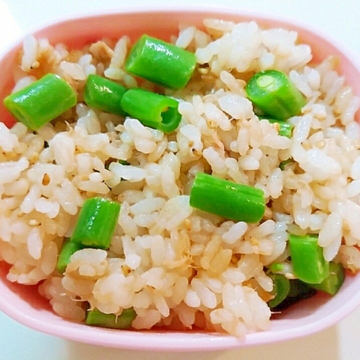 インゲンとツナの炒めご飯